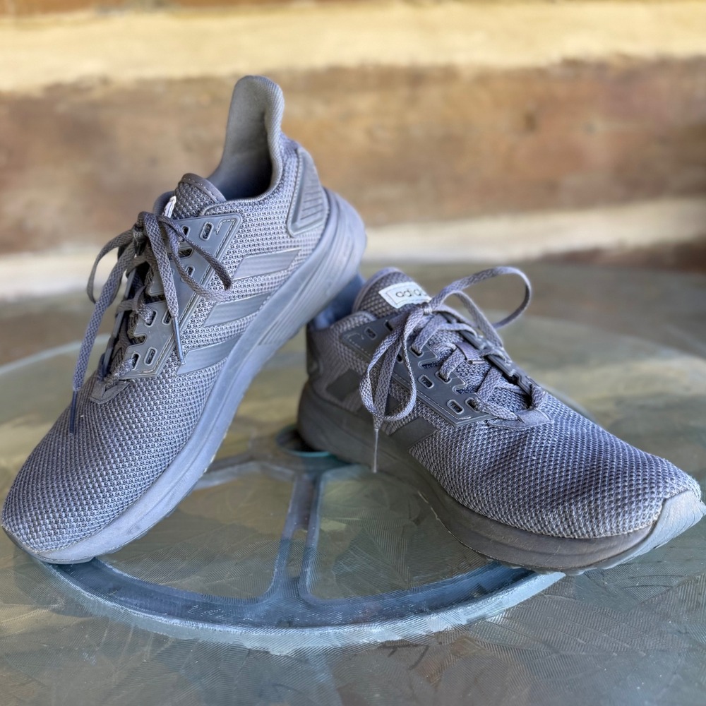 Adidas Duramo 9 Mens Running Shoes Grey Cloudfoam Sneakers Size 8.5/10 Women's - Picture 2 of 8
